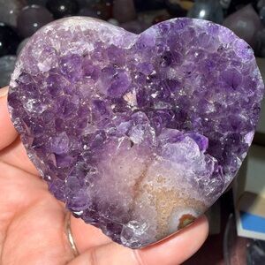 Druzy Purple Amethyst Heart